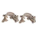 [TOVINANNA] 2個 真鍮製レトロ鯉形ペンダント キーホルダー用室内飾り 手作りバッグチャームにも