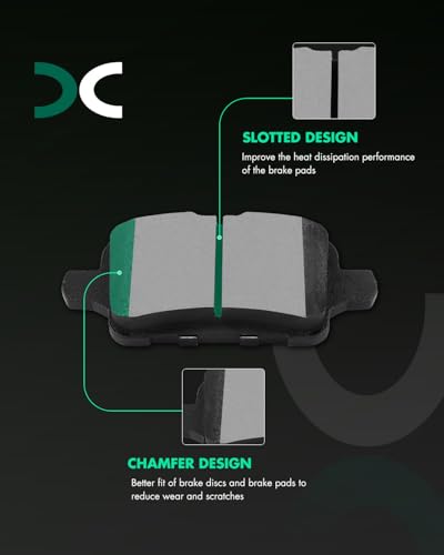 Image of SCITOO D1886 D1915 Front Metal & Rear Ceramic Brake Pads Sets w /Hardware Replacement For Buick For LaCrosse 2017-2019,For Chevrolet For Equinox 2018,For GMC For Terrain 2018-2019