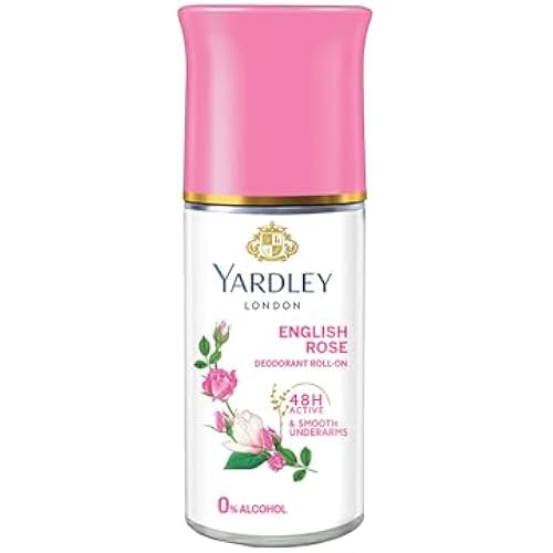Yardley London English Rose Anti-Perspirant Deodorant Roll-On | 48-Hour Active | Alcohol-Free | 1.7oz (50ml)