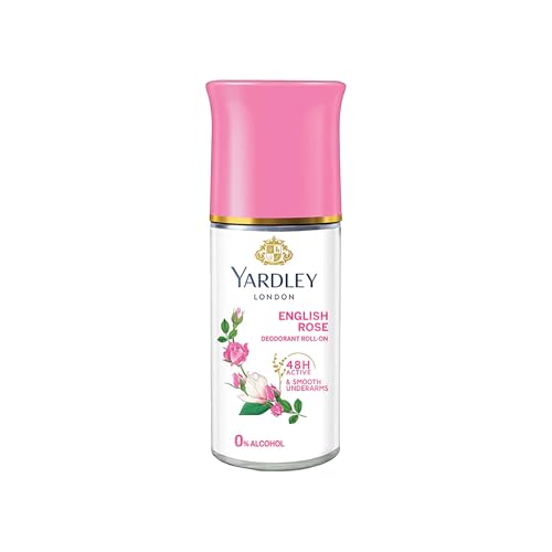 Yardley London English Rose Anti-Perspirant Deodorant Roll-On | 48-Hour Active | Alcohol-Free | 1.7oz (50ml)