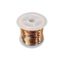 Coil Copper Wire0.12mm 0.2mm 0.3mm 0.4mm 0.5mm 0.6mm 0.7mm 0.8mm 1.0mm Cable Copper Wire Magnet Wire Enameled Copper Winding Wire 0.22Lb/Roll DIY Project - 356F Working Temp 1.5mm/0.22lb-16ft, 1