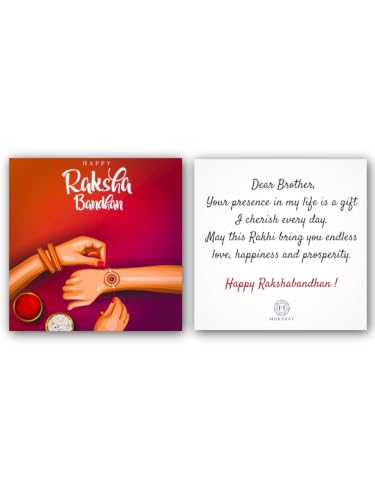 Image of Meenakari Pure 925 Sterling Silver Bead Rakhi set with Roli Chawal and Rakshabandhan Greeting Card For Brother /Men /Unisex