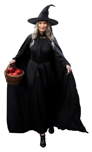 Cape à capuche velours noir adulte pour éviter les costumes inconfortables
