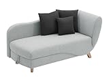 Piètement en bois, Praticité et simplicité du convertible clic-clac, Coffre de rangement intégré, Coussins additionnels déhoussables