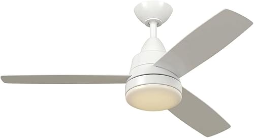 Miniatura 7 de Hampton Bay Caprice - Ventilador de techo LED integrado de 52 pulgadas para interiores, color blanco mate, con kit de luz y control remoto (SW19151R