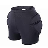 ZAYZ Gepolsterter Kompressionsgürtel Kurze Eva-Hosenschutzausrüstung für Kinder & Erwachsene Fußball-Basketball Skaten Reiten (Color : Black, Size : M)