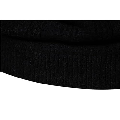 Mens Crewneck Pullover Sweater Long Sleeve Outdoor Knitted Wool Sweater Tops Mens Crewneck Pullover Sweater (Black, XL)3