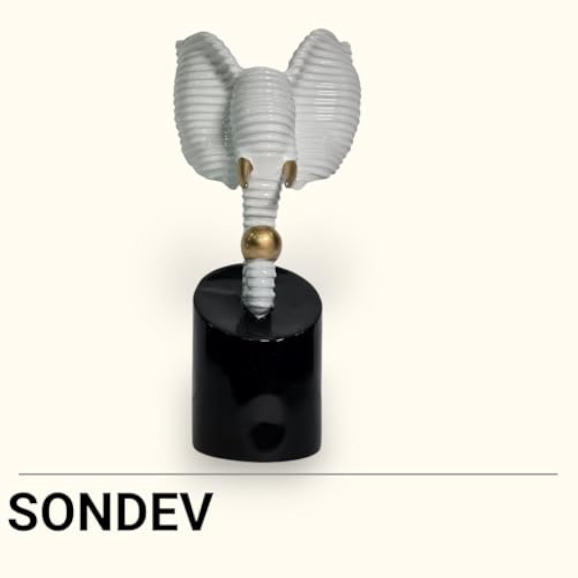 Decorative Elephant Sculpture with Gold Accents