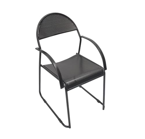 Image of Da URBAN 1 Seater Metal Chair with Arm Chair (Black)