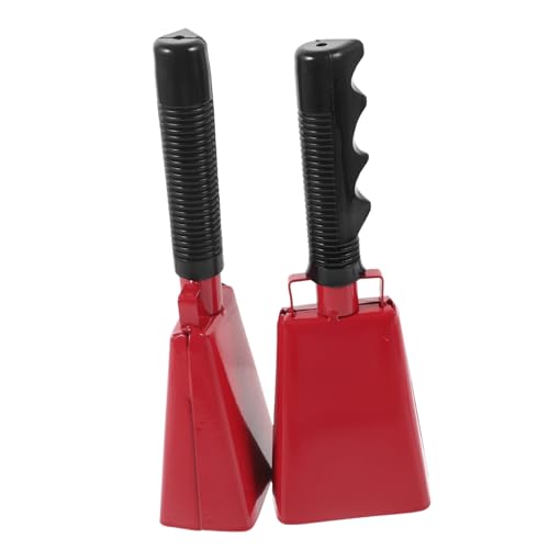 FUNOMOCYA 2pcs Noise Maker Cow Bells for Football Games Handle Sturdy Musical Sports Cheer Bells