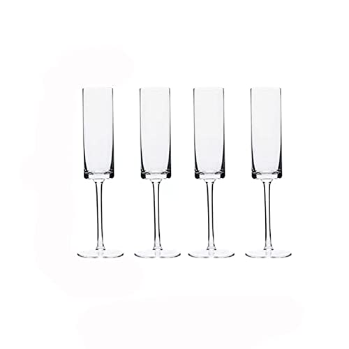 Generic Flauta de Champán 4 Copas de Champán de Alta Gama Y Lujosa Flauta de Champán 180Ml Copa de Cristal Copa de Champán/Transparente/230 Ml