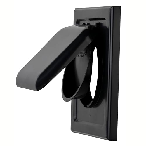 Image of NO-PEST VENT Dual Door Dryer Vent Cover 4 Inch Outdoor, Made in USA, Highest UV-Resistant Plastic, No Lint-Collecting Screen (Onyx, 4 inch Plastic Vent With Duct Tube)
