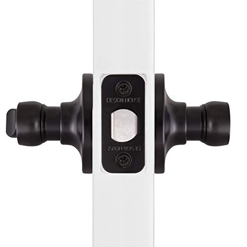Image of Design House Springdale Privacy Door Lever, Matte Black | Surface, Transitional, Brass, Hardware, 778902