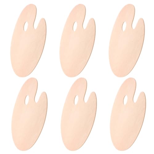 Paleta de madera ovalada LIGHTAOTAO para mezcla de óleo y acuarela pack de 6 paletas lisas