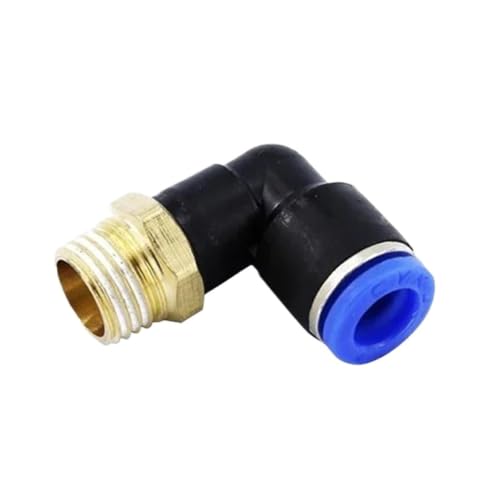 Conector neumático codo rosca macho para manguera de agua y aire comprimido 2