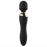 Quiet Powerful 24 Modes Double-Headed Silicone Massage Rod for Women Portable & Handheld Personal Bullet Tool for Quick Relaxation - Black HC042641