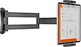 Tablet Wall Mount, Aluminum Sturdy iPad Wall Mount Holder for 7”-12.9' Tablets, 360° Swivel Arm, Perfect for Classrooms, Gyms, Kitchens - Compatible with iPad Pro, Air, Mini, Samsung, Amazon Fire