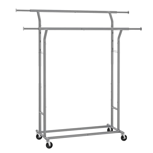 SONGMICS Perchero, Burro Perchero, Colgador para Ropa Bufandas con 4 Ruedas, Altura y...