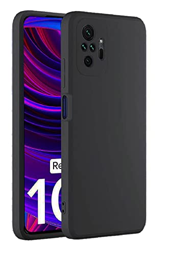 Image of Mobile Back Cover Case for Xiaomi Redmi Note 10 Pro Max (Silicone Case|CameraProtection|Black SC1510)