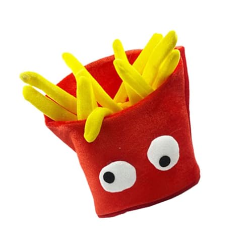 Dcfbkl Divertido tocado de papas fritas adecuado para fiestas de Halloween, accesorios de disfraces, accesorios para fotos, disfraz de papas fritas