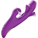 Vibrator Dildo Sexspielzeug für Frauen, 3 in1 G Punkt Stimulator mit 9 Rabbit Vibrations und 9 Zungenleckmodi, wiederaufladbares Sexspielzeug für die Stimulation von Klitoris und Brustwarzen