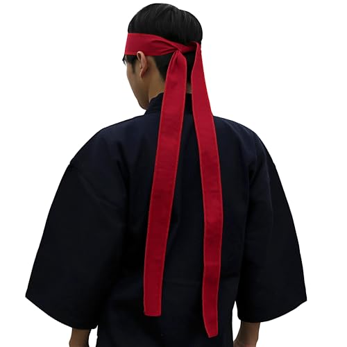 Bandeau Kendo Samurai Ninja Zooboo rouge 200 cm pour accessoire de sport arts martiaux japonais