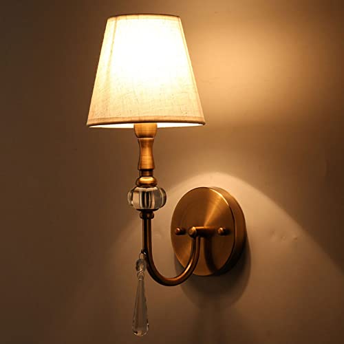 Pantalla de lino luz montada en la pared E14 para iluminacion interior 5