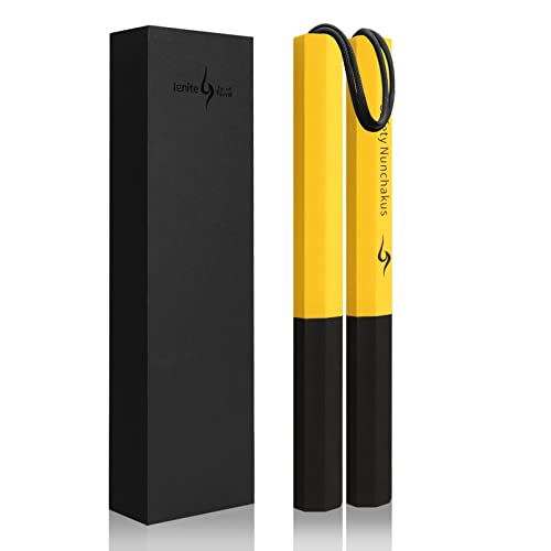 MARCOLO Nunchucks Upgraded Safe Foam Practice Nunchucks for Kids and Adults, Safe and Durable Nunchucks for Beginners and Professionals(Yellow)