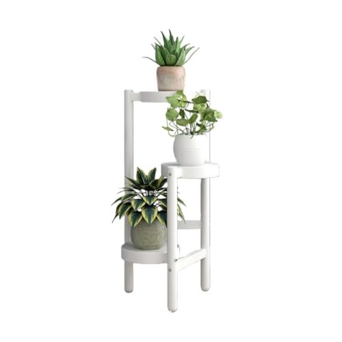 SJGEIDMフラワースタンド、植木鉢スタンド、3段、4段、ガーデニングスタンド、ブラケット、盆栽スタンドファッション、観葉植物 (3層モデル-ホワイト)