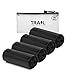 TRAIL ESSENTIALS Toilet Liners; Hygienic, Leak-Proof, Odor Free, Compatible with Camping Commodes and Portable Toilets, Black Opaque Colorâ€“ 100 Liners in Convenient Carry Case