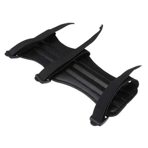BRIGHTFUFU Adjustable Leather Archery Arm Guard with Triple Buckle Strap Protective Gear for Arrow Recurve Hunting Comfortable Forearm Protector Accessory Black