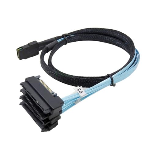 Cable SFF-8087 a 4 SFF-8482 con Adaptador de Alimentación SATA 0.5 m
