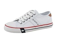 MUSTANG Damen Low-Top Sneaker, Frauen Halbschuhe,Sportschuhe,Freizeitschuhe,Turnschuhe,Laufschuhe,schnürschuhe,schnürer,Weiß,38 EU