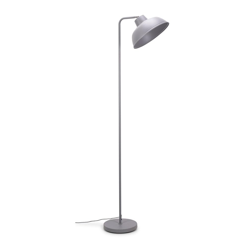 ValueLights | Grey Metal Stem Standing Floor Lamp with Angled Dome Shade | Floor Lamps & Torchieres, Home Décor & Improvement Essential