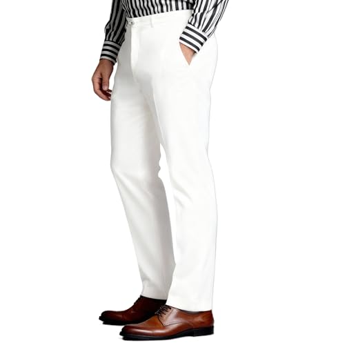 Image of Men's Cozy Hidden Expandable Waist Dress Pants | Premium Stretch Texture Weave Work to Weekend Pants