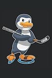 Eishockey Notizbuch, 120 Seiten: Pinguin beim Eishockey mit Eishockeyschläger Notizbuch - Tagebuch für Frauen, Männer und Kinder - Geschenke - Punktraster