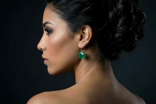 Boucles d'oreilles onyx hypoallergéniques mode géométrique - 2