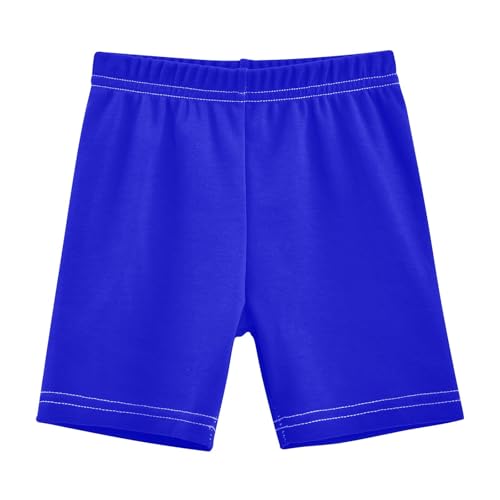 CHIFIGNO Girls Bike Shorts Cotton Cartwheel Shorts Kids Under Dress Dance Short Medium Blue Size 8