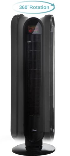 Ozeri 360 Oscillation, Micro-Blade Noise Reduction Technology Tower Fan, Black #TOP1