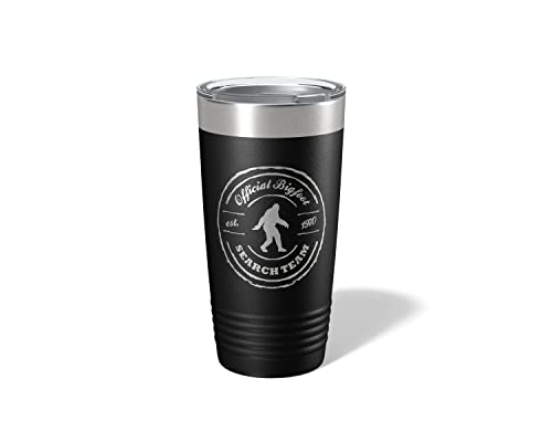 Vital Signs NW Official Bigfoot Search Team Engraved Tumbler 20oz | Sasquatch Hunter Bigfoot Believer Funny Outdoors Camping Birthday Christmas (Bigfoot Search Team, Black, 20oz Tumbler)