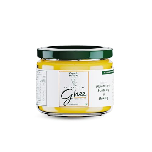 Organic Mandya – Grass Fed A2 Ghee Clarified Butter, Lactose Free, Pasture Raised, Stress-Free Cattle, Ethically Sourced | Fermented A2 Ghee (9.3 oz / 275 ml)
