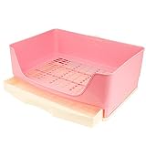 Cat Litter Boxes Large Rabbit Litter Box with Drawer Place Firmly Pet Bedpan Corner Toilet Box with Grate Potty Easy Operation Bigger Pet Pet Toilet (Color : Dark Brown)