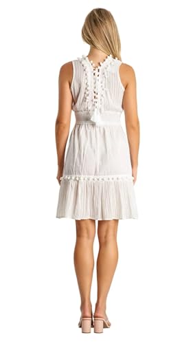 strapless open back dress Sheer Scalloped-Lace Long-Sleeve Mini Dress in Wine Red - XL