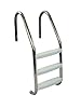 Aqua Select 3 Step Stainless Steel Pool Ladder with Non-Slip Plastic White Steps | Entry and Exit System for Inground Swimming Pools | 250 Pound Capacity | 1.9 Inch Outer Diameter