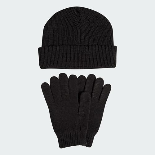 adidas Mixte Glove + Beanie Pack, Black/White, M