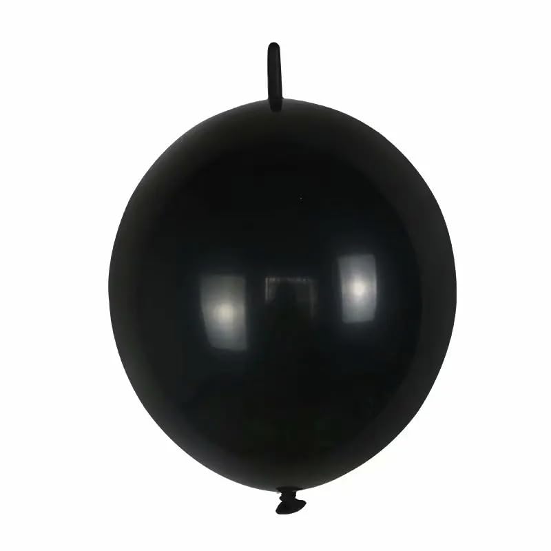 Godfather 12 Inch Linking Balloons For Make Arch Balloon Chain Tail Balloons For Birthday Wedding Anniversary (Black, Pack Of 50)