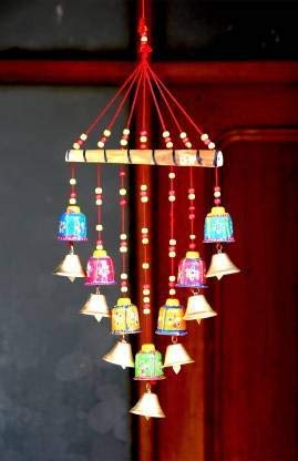 Shreya Creation Wooden Multicoloured Handpainted & Handmade Decorative Hanging -Wind Chimes Hanging Decorative Item Home D cor Pieces Brings Positive Energy