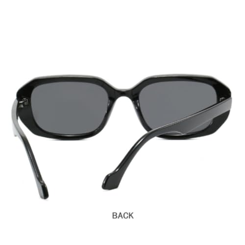 Lunettes de soleil rétro à monture petit polygone et verres transparents mixtes