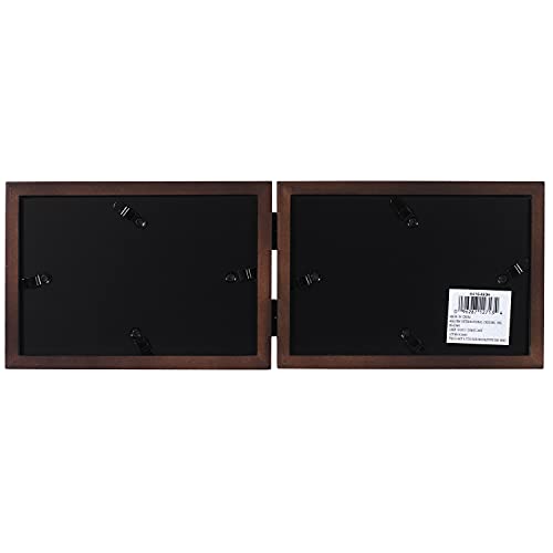 Malden International Designs Dark Walnut Concept Wood Picture Frame, Double Horizontal, 2-4x6, Walnut - Thumbnail 4
