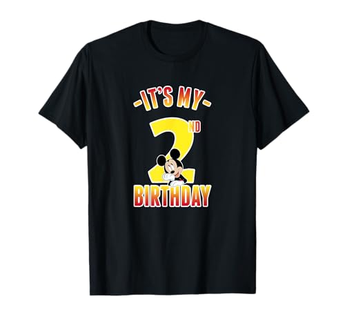 T-shirt Mickey Mouse 2 ans anniversaire vêtement Disney portrait dégradé